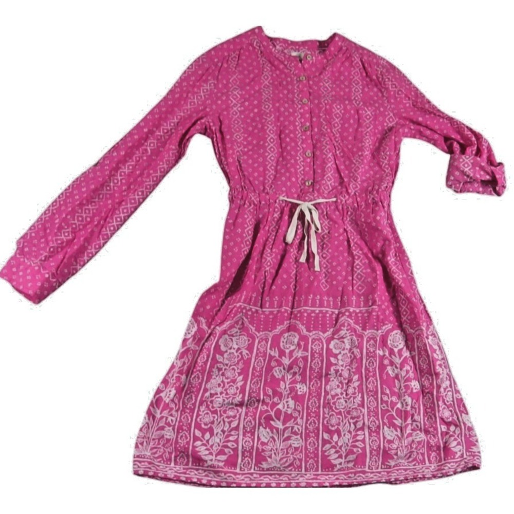 Meadow Rue Anthropologie Anila Shirtdress Women 4 Pink Cotton Geometric Boho Top